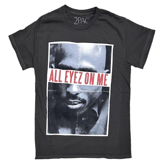 2Pac Other - Tupac Shakur Men's 2Pac All Eyes On Me Graphic Tee T-Shirt in Charcoal Vintage